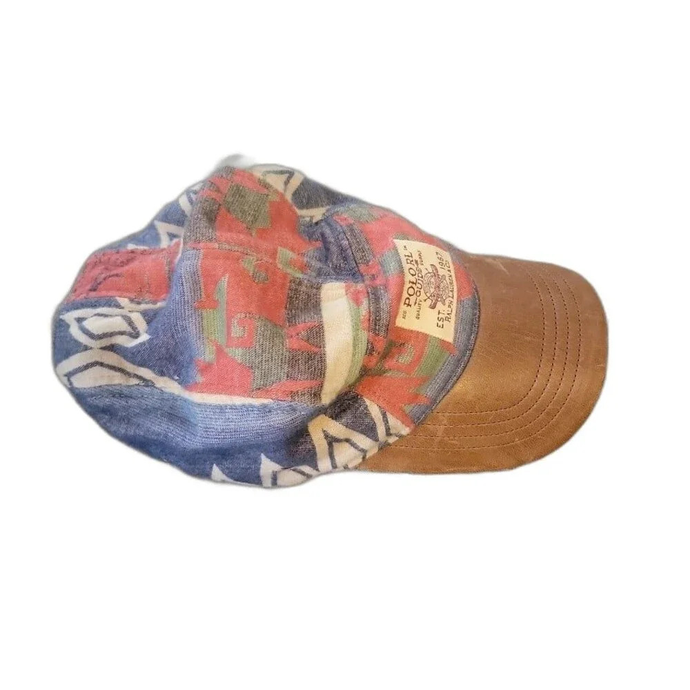 POLO RALPH LAUREN Beacon Sportsman Hat Leather Aztec Southwestern Serape - Picture 2 of 10